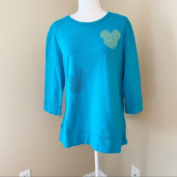Disney Parks Mosaic Mickey Keyhole Back Sweatshirt - Picture 1 of 12